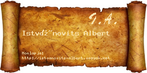 Istvánovits Albert névjegykártya